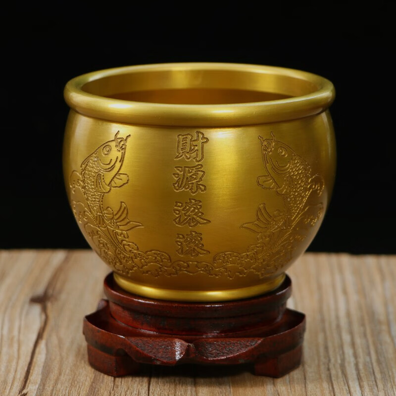 铜缸聚宝盆摆件乔迁开业工艺礼品摆件办公司装饰生日送朋友礼物