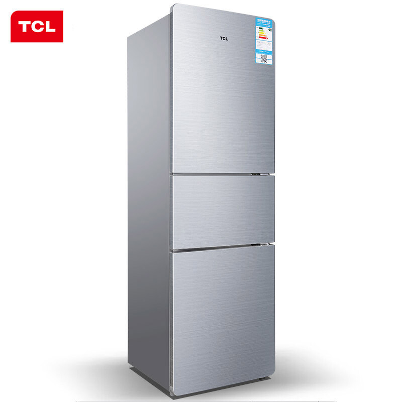 tcl 260升三门风冷无霜电冰箱 aat养鲜 大冷冻 变频风机 三循环 一体