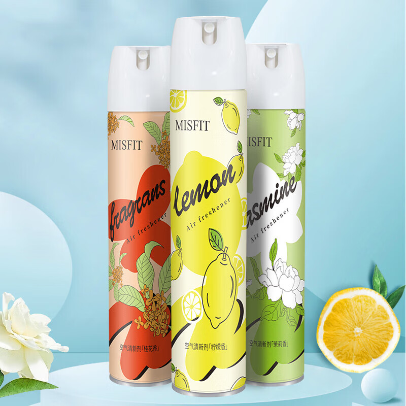 亮晶晶空气清新剂370ml（茉莉香）去异臭味厕所汽车空气净化清新喷雾剂