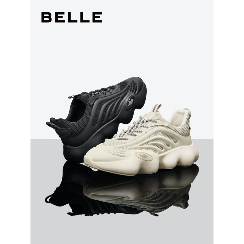 百丽动感线条老爹鞋男2023春季新款透气休闲潮酷运动鞋A1018AM3 黑色 41