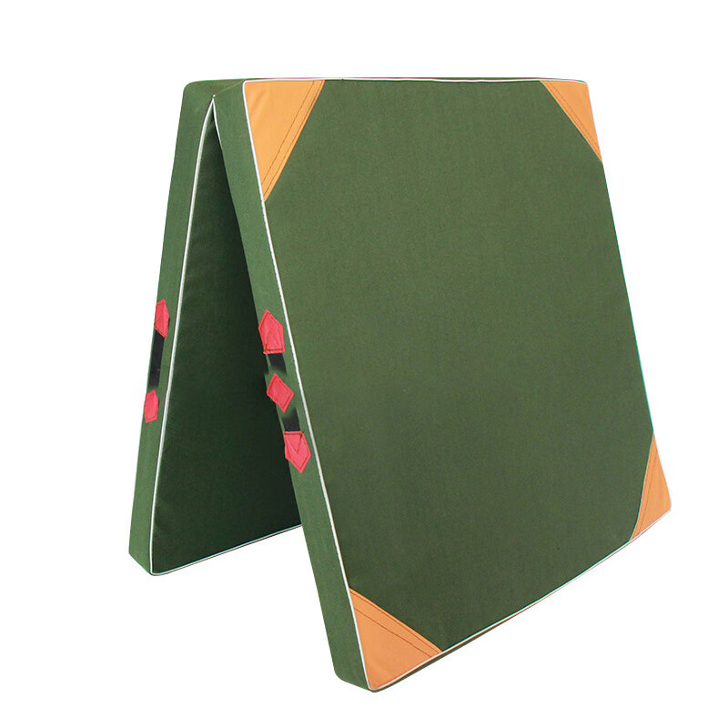 军凯鹏军绿色折叠体操垫 训练保护垫可折叠倒功垫体能训练垫有机硅垫200x100x10cm