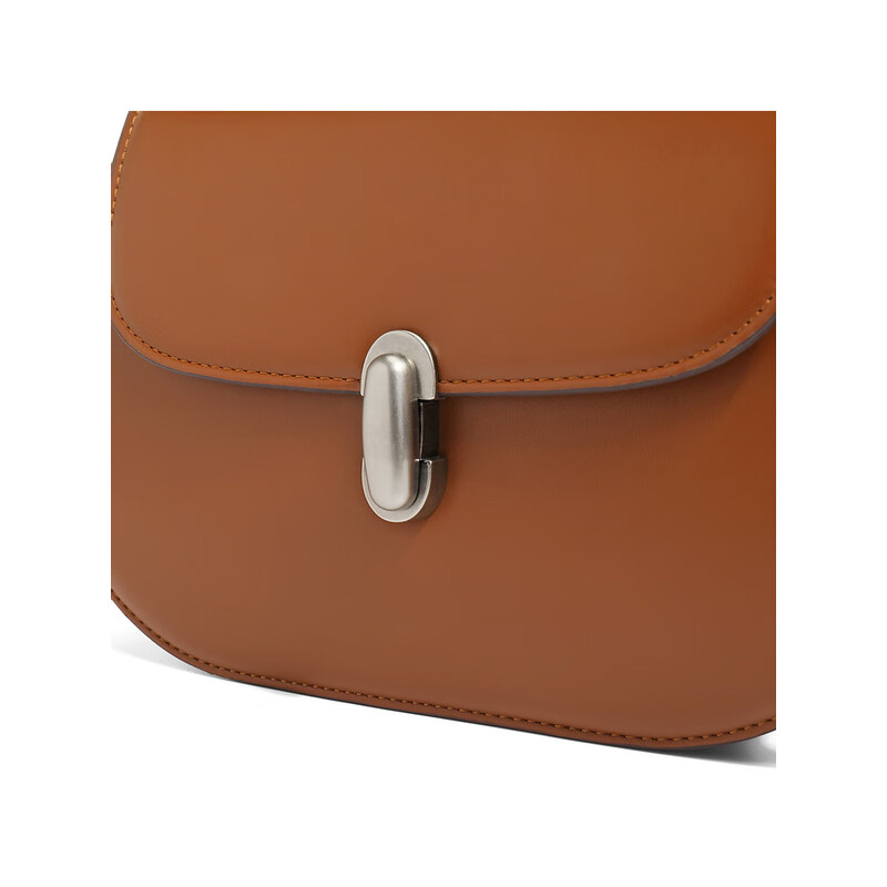 百丽包包女2023冬季新款简约复古质感单肩斜挎马鞍包X6861DX3【预售】 棕色 F