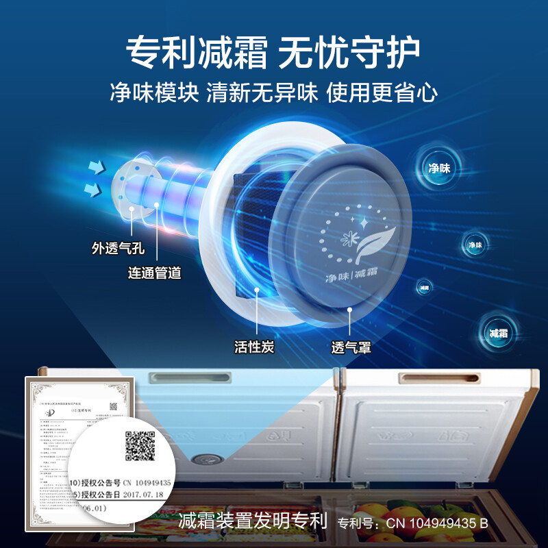 美的(Midea)202升 家用囤货冰柜 双顶开双温柜 一级能效 省电低音卧式冰箱BCD-202DKM(E)