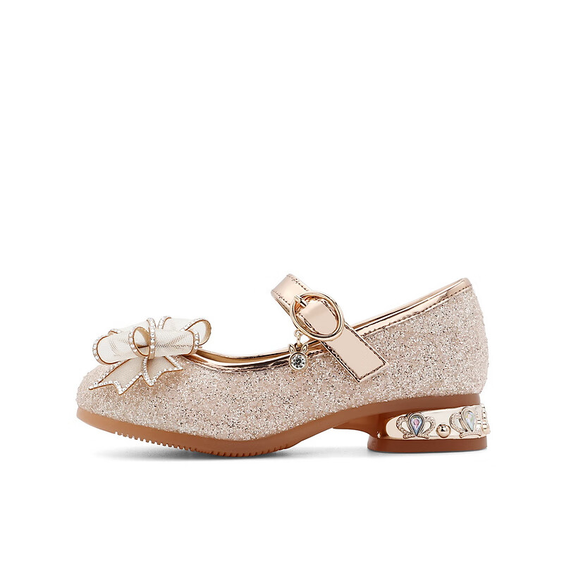 百丽细闪蝴蝶结玛丽珍鞋童鞋2023春季新商场同款公主风单鞋3LQ11A83 粉色 33