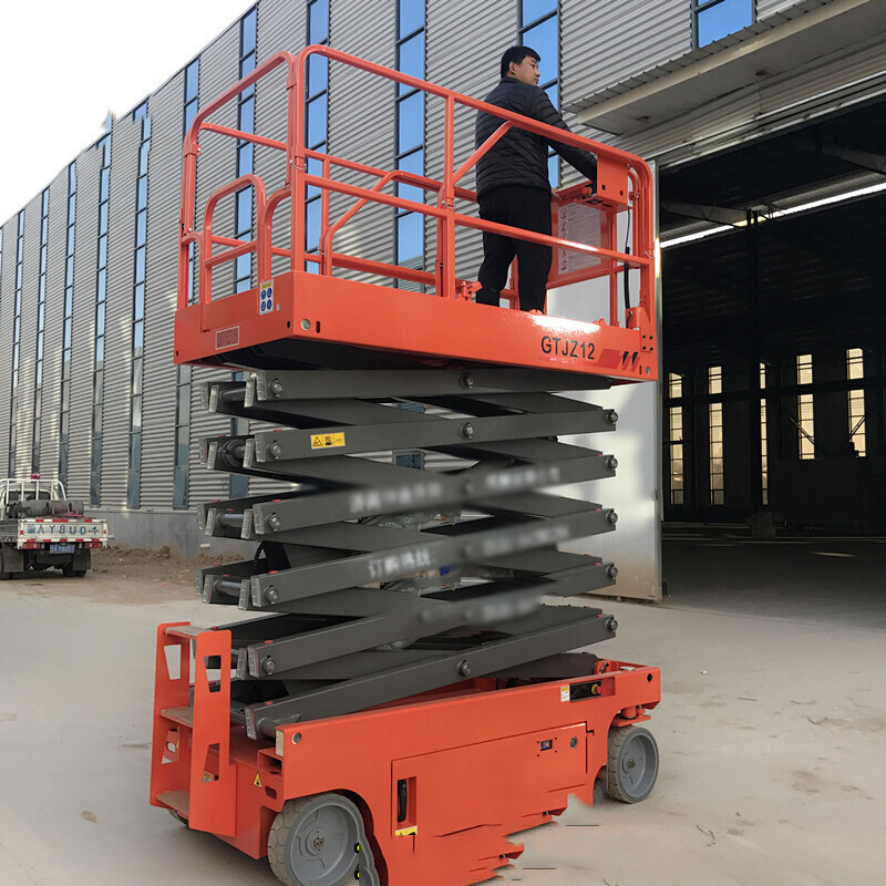 电动升降机移动式升降平台车高空作业车液压起重辅助登高车铝合金单柱双柱小型维修剪叉式升降梯 起重设备 焦作市新筑王材料科技有限公司