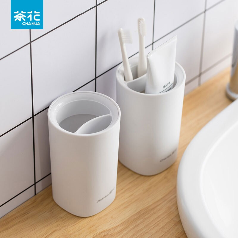 茶花艾特斯简约卫浴组合5件套装纯白简约磨砂漱口杯皂盒马桶刷套装 皂盒