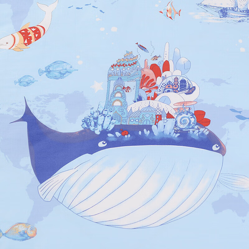 富安娜学生宿舍套件纯棉全棉三件套卡通儿童单人床单被套152*210cm