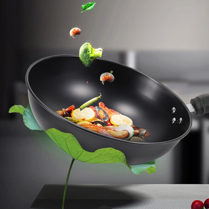 康巴赫（KBH）双倍防锈精铁炒锅煎锅汤锅三件套家用电磁炉通用厨房锅具组合套装 精铁三件套