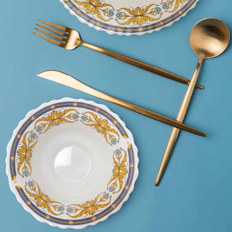 康宁餐具 餐具套装耐高温玻璃碗碟盘套装 彭巴杜夫人 餐具20件套 20头