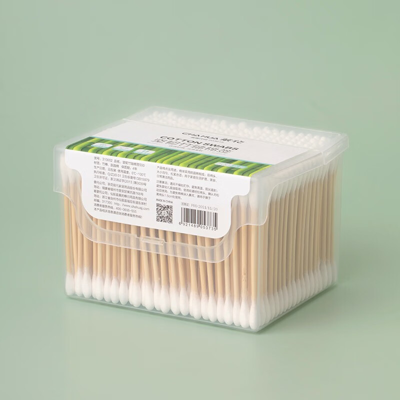 茶花家用坚韧双头竹轴棉签日用耳鼻化妆棉签 坚韧双头竹轴棉签（300支）