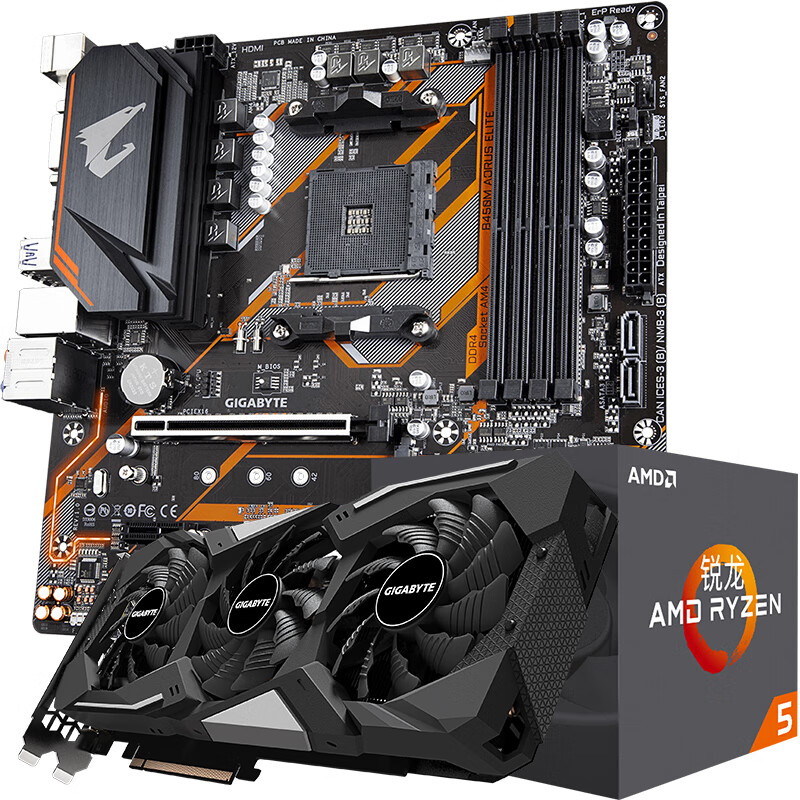 技嘉b450m aorus elite 主板 amd r5 3600x 1660 super gaming oc主板