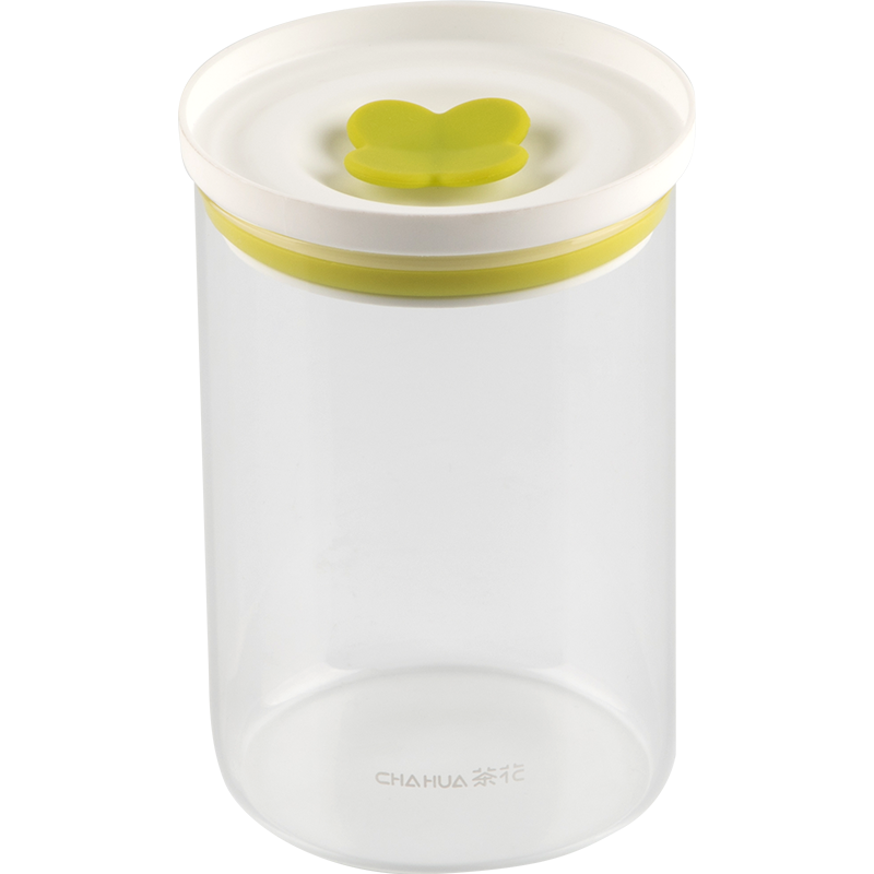 茶花密封罐玻璃食品瓶子蜂蜜柠檬百香果瓶泡菜坛子带盖家用厨房储物罐 大中小三件套