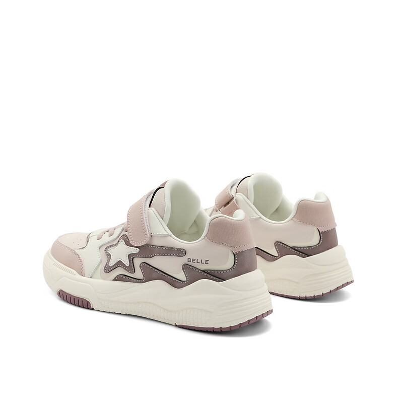 百丽童鞋魔术贴星星板鞋2023秋季新商场同款拼色潮流板鞋C3109C83 米粉 34