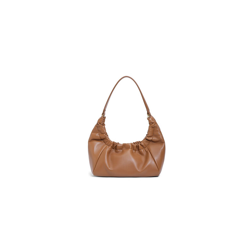 百丽包包女2023秋季新款时尚百搭休闲单肩通勤褶皱腋下包X9172CX3 棕色 F