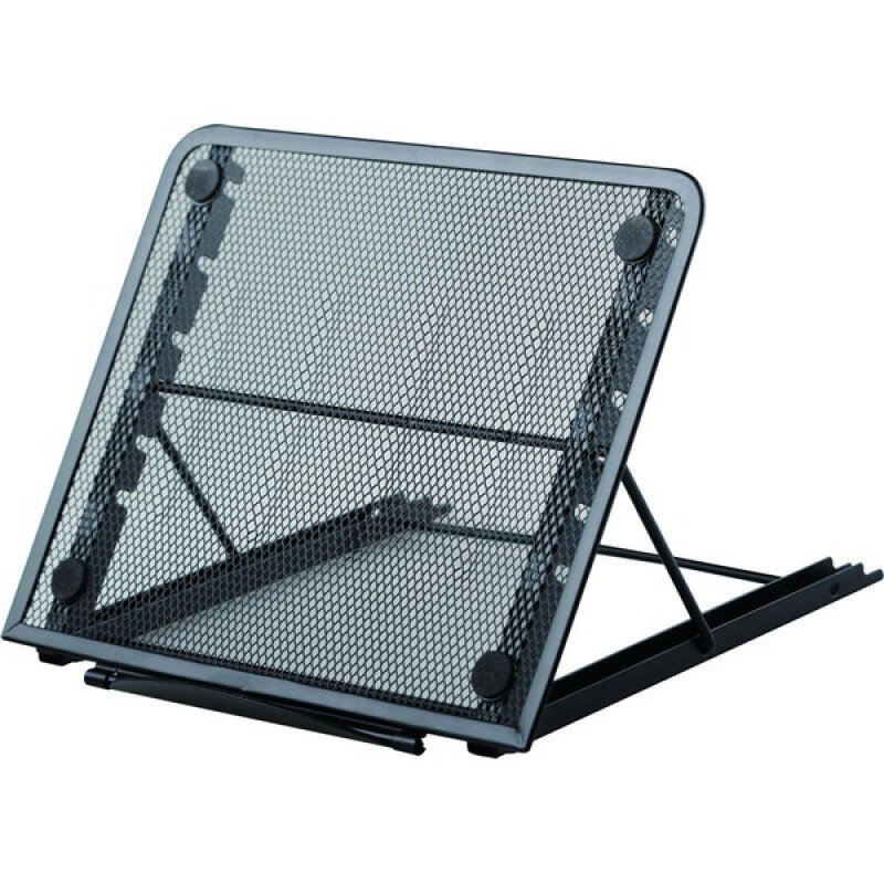 史泰博 笔记本支架 电脑支架散热器 便携可调节铝合金平板支架 黑色 黑色