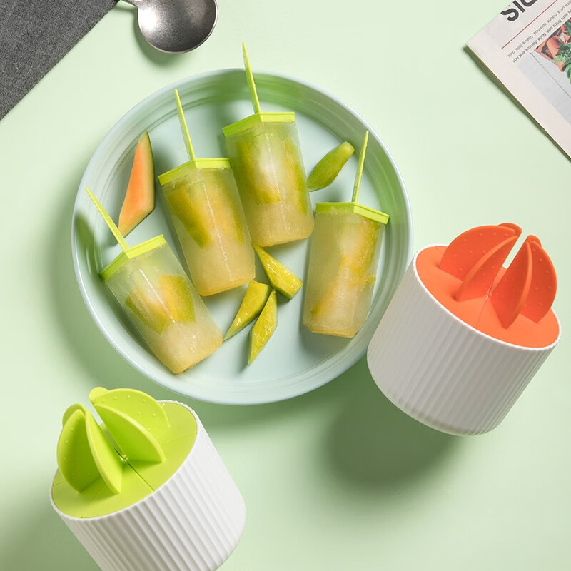 茶花（CHAHUA） 茶花雪糕模具PP家用自制冰棍冻棒冰冰糕儿童做冰淇淋小冰棒冰格 【1个装绿色】植享冰棒模