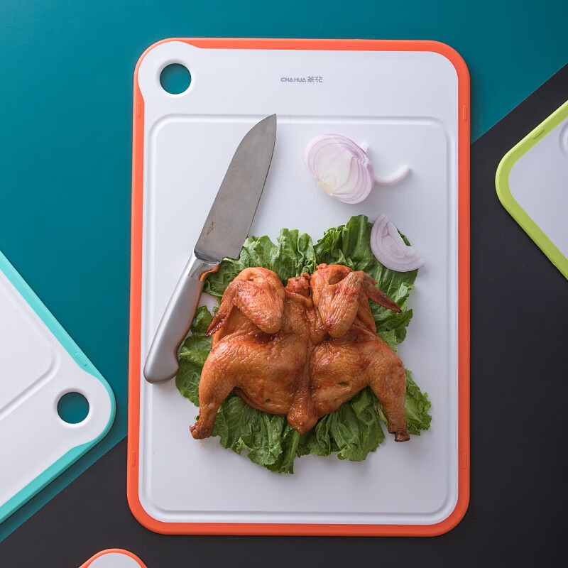 茶花切菜板砧板粘板辅食厨房塑料家用菜板架刀板壁挂面板 海波尔防滑砧板S（024003）