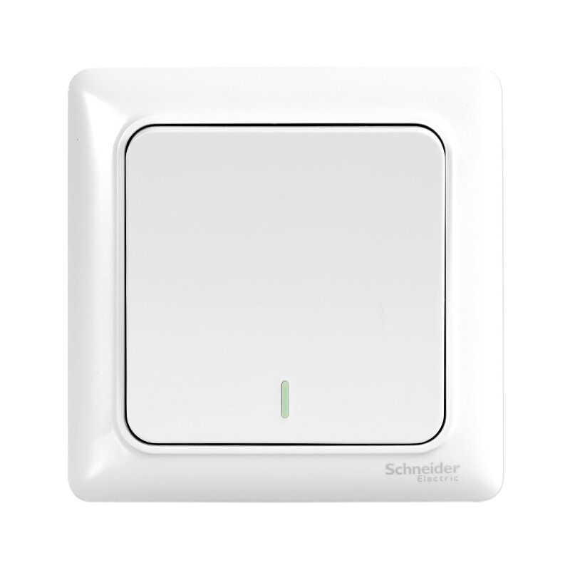施耐德开关插座面板 睿意白单开双控单联双控 86型家用暗装墙壁灯开关
