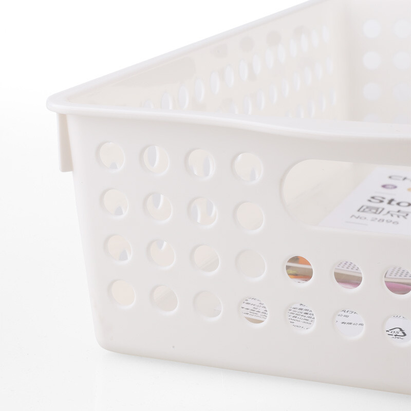 茶花（CHAHUA）茶花圆点收纳筐蔬菜水果筐果蔬收纳整理筐多功能滤水筐文具框 卡其色 【M号17.5*30*11cm】2897