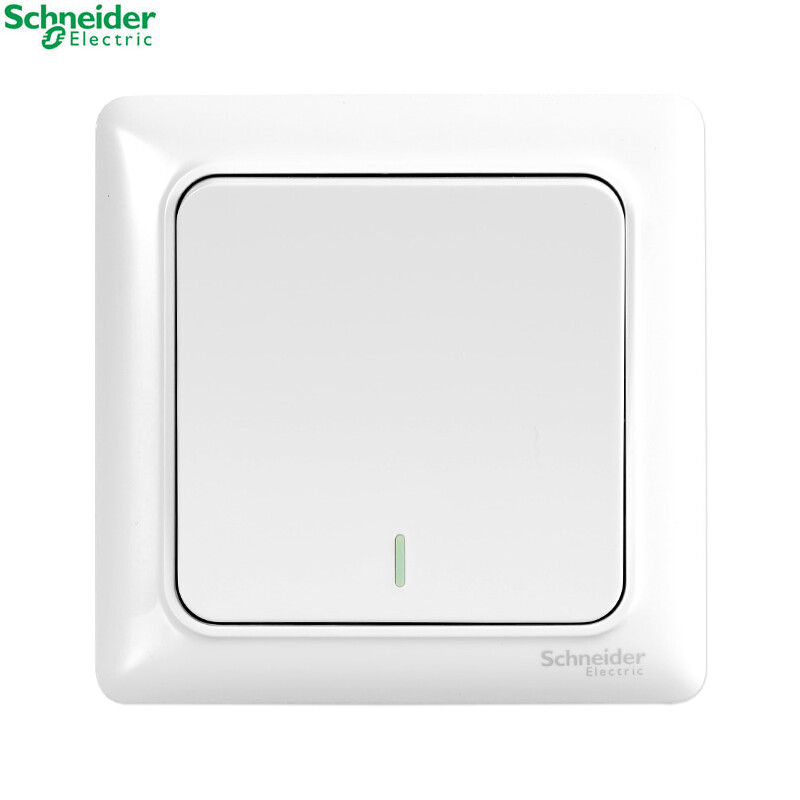 施耐德开关插座面板 睿意白单开双控单联双控 86型家用暗装墙壁灯开关