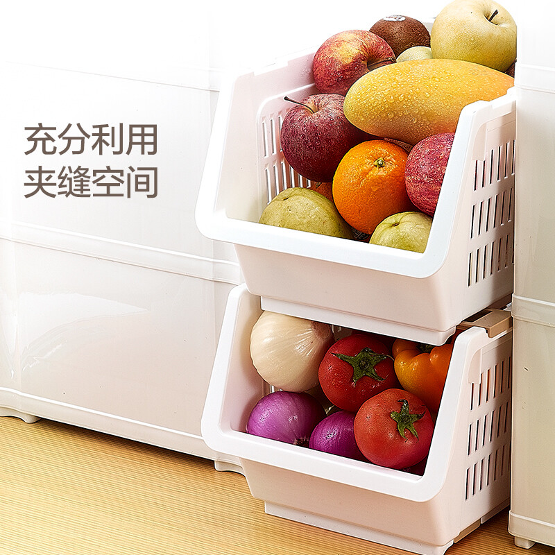 茶花（CHAHUA）茶花置物架厨房置物架卫生间浴室置物架厨房收纳层架 水果蔬菜收纳架储物架 灰色 3层