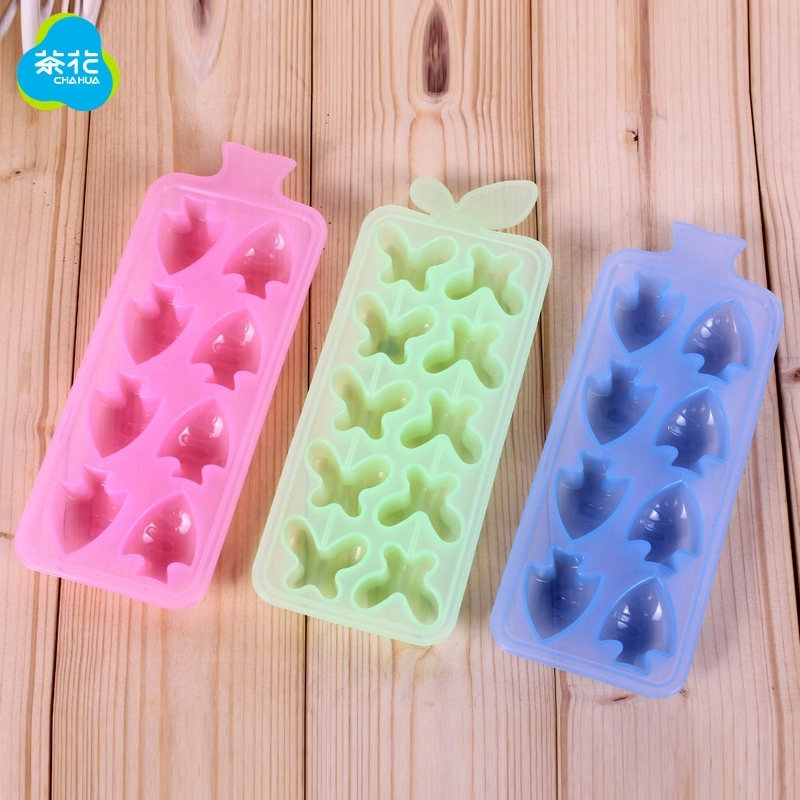 茶花（CHAHUA） 茶花PP塑料冰棒模具冰棍模冰棒模型自制雪糕冰淇淋模具 1组8格_卡通冰格