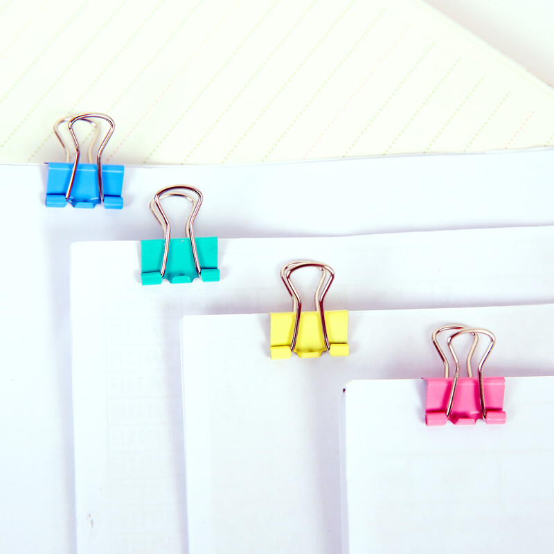 晨光(m&g)15mm彩色长尾夹燕尾夹金夹属票夹