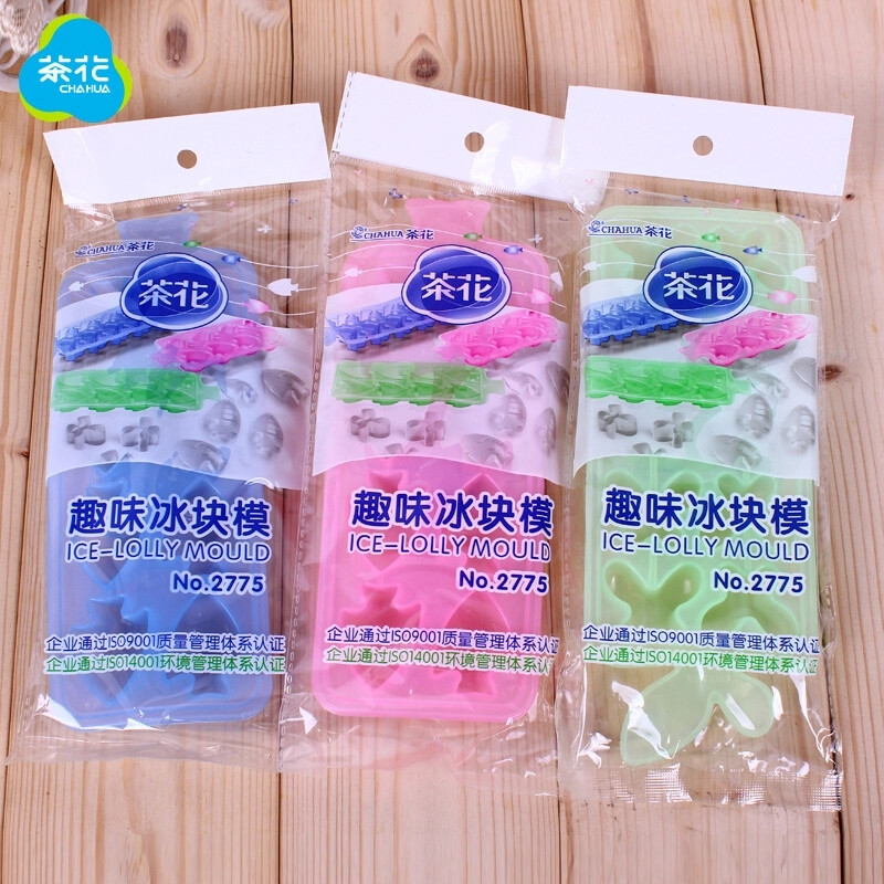 茶花（CHAHUA） 茶花PP塑料冰棒模具冰棍模冰棒模型自制雪糕冰淇淋模具 1组8格_卡通冰格