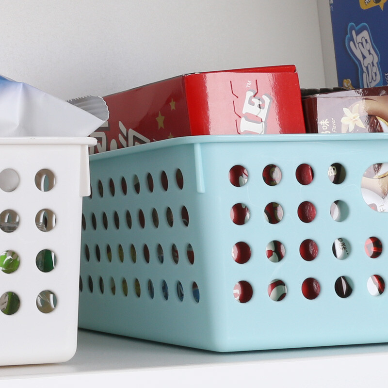 茶花（CHAHUA）茶花圆点收纳筐蔬菜水果筐果蔬收纳整理筐多功能滤水筐文具框 卡其色 【M号17.5*30*11cm】2897