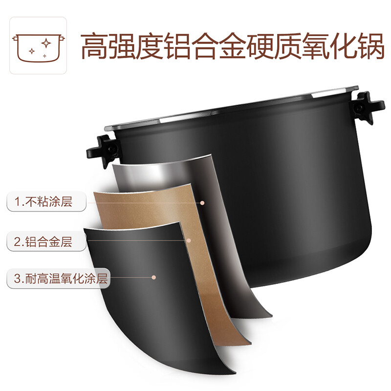 松下（Panasonic）6L电压力锅 智能高压锅 电压锅 多功能能压力煲 电饭锅 智能预约 SR-S60K8