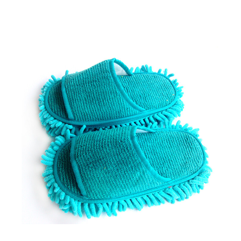 比思达（BIBEST）四季款擦地拖鞋懒人拖鞋雪尼尔可拆洗拖地擦地拖鞋 均码 蓝色