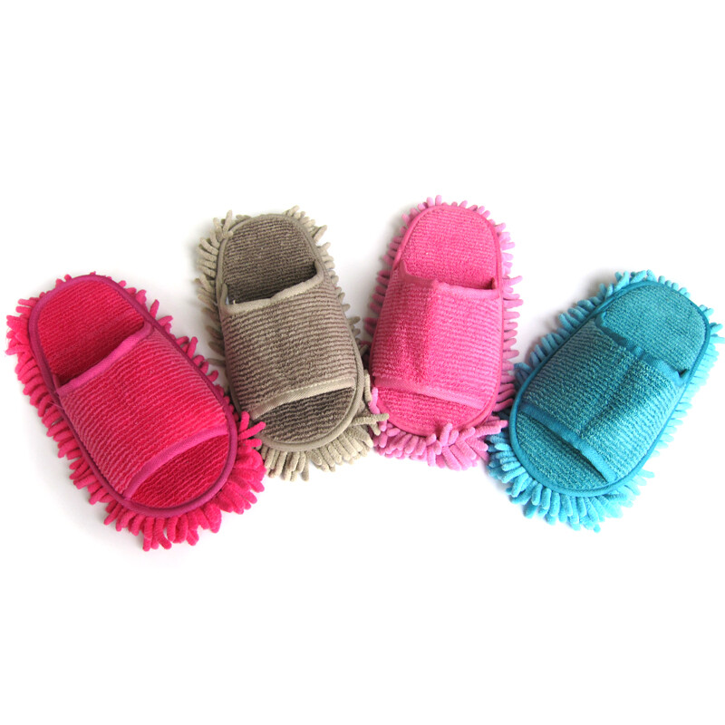 比思达（BIBEST）四季款擦地拖鞋懒人拖鞋雪尼尔可拆洗拖地擦地拖鞋 均码 蓝色