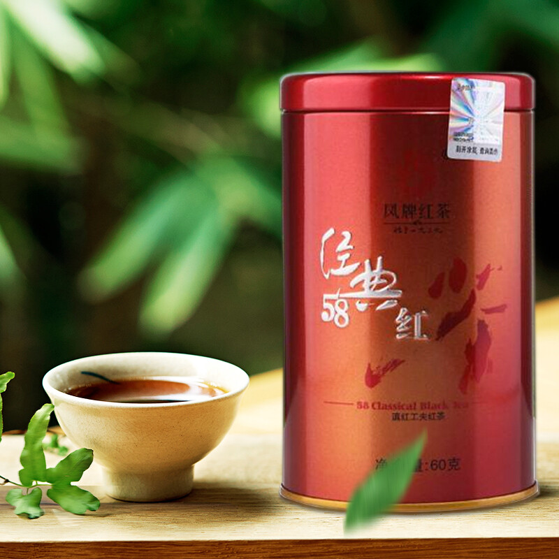 凤牌 茶叶 红茶 滇红茶特级 经典58 工夫红茶 60g