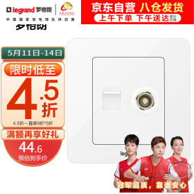 罗格朗 LEGRAND 电工电料 开关插座面板 逸典玉兰白电视电脑插座