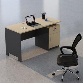 麦森（maisen）办公桌 现代简约办公家具员工写字台桌子  1.4米枫木+铁灰 单桌加宽款 颜色可选 MS-XZZ-0505