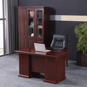 麦森（maisen）办公桌 中式老板经理主管总裁班台桌子椅子组合家具套装 1.6米红樱桃色 MS-BT-2003