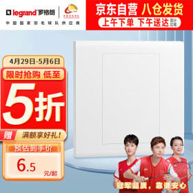 罗格朗 LEGRAND 开关插座面板 简悦系列陶瓷白色 86型墙壁插座 空白面板