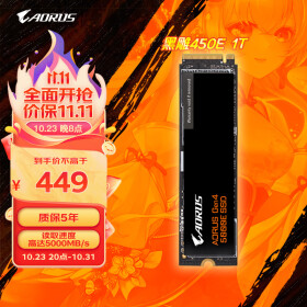 技嘉（GIGABYTE）黑雕450E AORUS Gen4 5000E SSD 1TB固态硬盘m.2 NVMe  pcie4.0系列 读取5000
