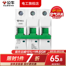 公牛空气开关空开开关63A小型断路器家用100A塑壳电闸总闸3P过载4P 3P/10A