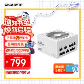 技嘉（GIGABYTE）雪鹰 白色限定 额定850W金牌认证全模组电源/ATX 3.0/PCIE5.0/原生16PIN/五年保障/支持40系列显卡