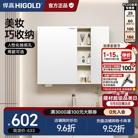 悍高（HIGOLD）浴室柜卫生间奶油风地柜洗漱台美妆洗脸盆镜柜单件  普通镜柜（不含地柜） 88cm