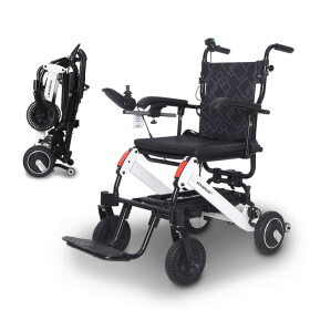 迈德斯特（香港） 电动轮椅车可折叠轻便老人残疾人代步车 【锂电池可上飞机】【106前后双控款】