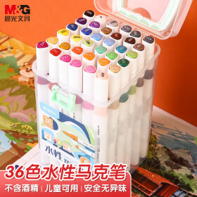 晨光(M&G)文具36色双头水性马克笔 细杆盒装无异味水彩笔 绘画手绘涂鸦 礼物送男孩女孩APMT4213