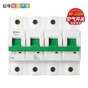 公牛（BULL）空气开关空开开关63A小型断路器家用100A塑壳电闸总闸3P过载4P 4P/100A