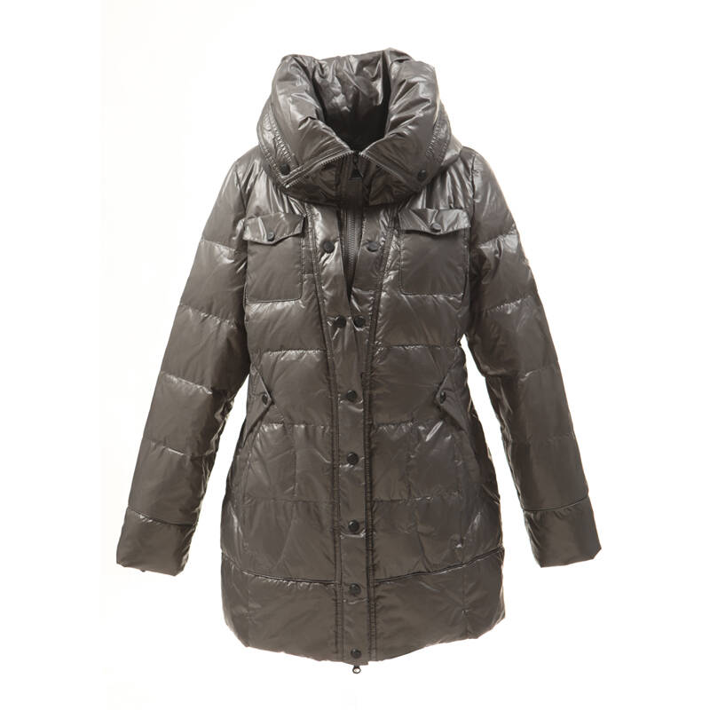 飞雁 多型领一手长款 羽绒服18301001 格光灰 165