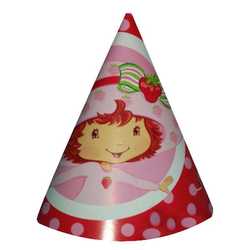 孩派highparty生日用品//派对用品//生日派对//草莓女孩圆锥帽//1个