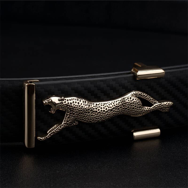 烈马伦litmanen男士真皮腰带头层牛皮板扣男皮带 钻石纹金色 金色扣