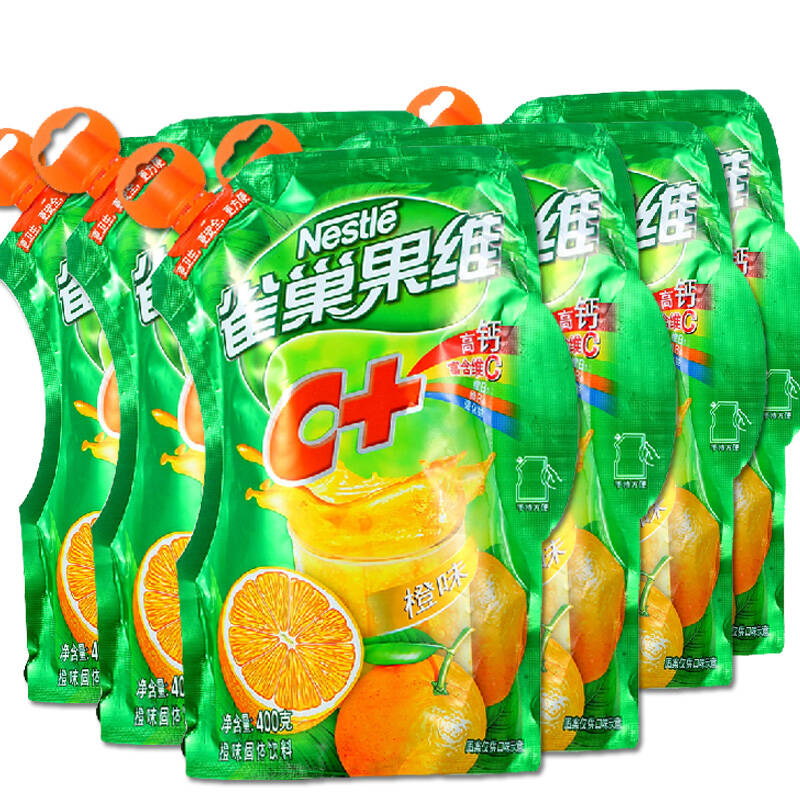 雀巢nestle 雀巢果维c 果珍橙味400g*6袋 (壶嘴装冲饮6袋)
