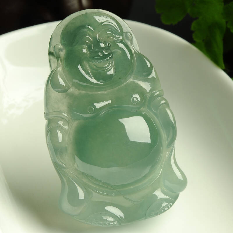 特泊儿 冰种a货翡翠站佛玉吊坠 大气款玉佛项链 精品 5.