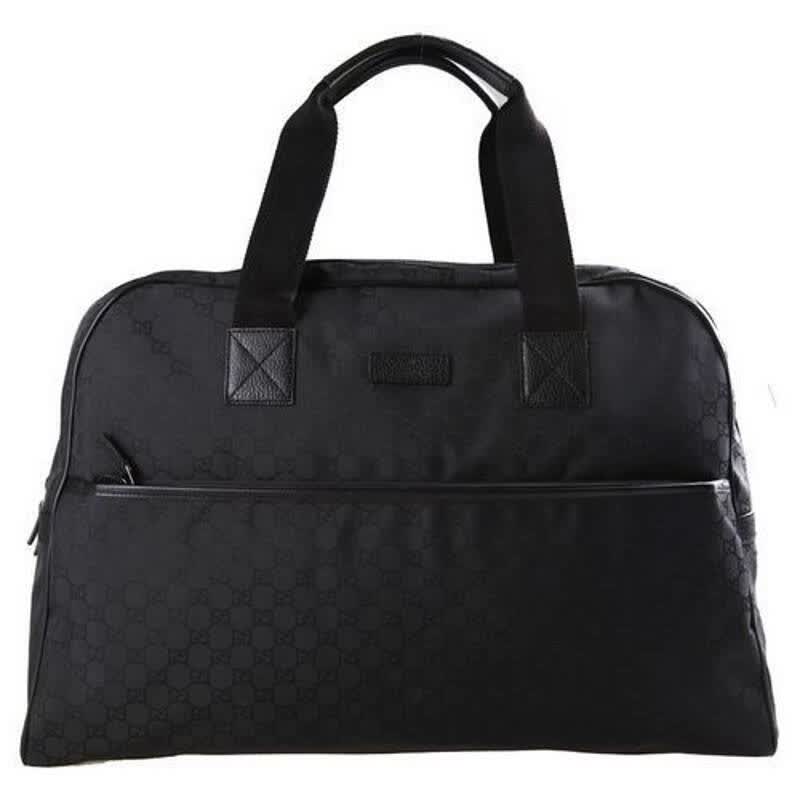gucci 古驰 男士黑色织布手提包旅行包 293573 黑色帆布